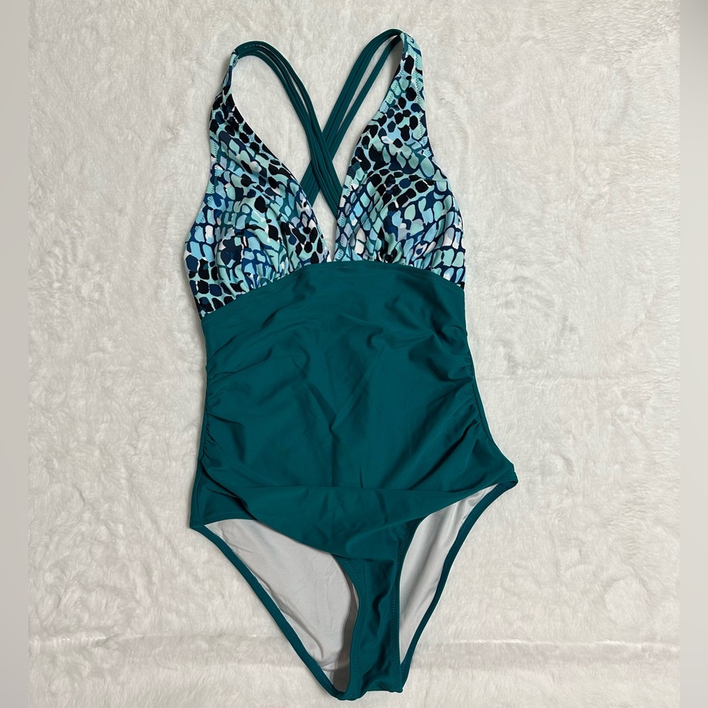 NWT Cupshe Plunge Front Triple Strap Criss Cross Back Size Small